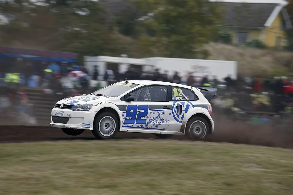 Anton Marklunds Volkswagen under rallycross-SM på Kinnekulle Ring 2013.